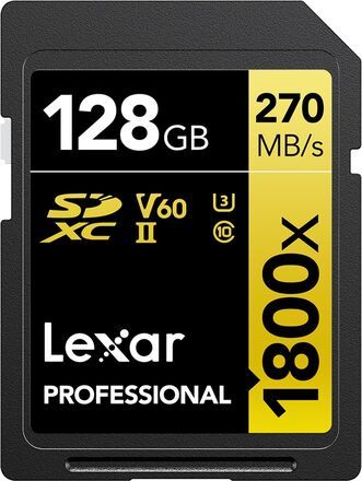 Lexar SDXC 128GB 1800x Professional Class 10 UHS-II U3 (V60) LSD1800128G-BNNNG