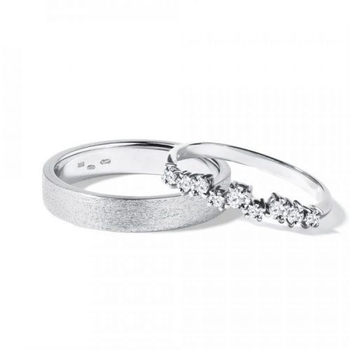 Moderní snubní prsteny z bílého zlata KLENOTA