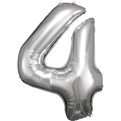 Balónek foliový Číslo 88 cm stříbrná 04 ALBI