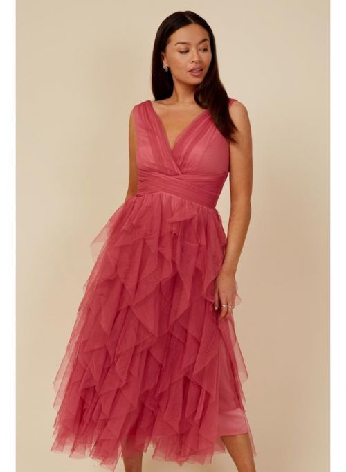 Midi šaty s šifonovou sukní
