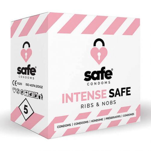 SAFE - Condoms Intense Safe Ribs & Nobs (5 pcs)