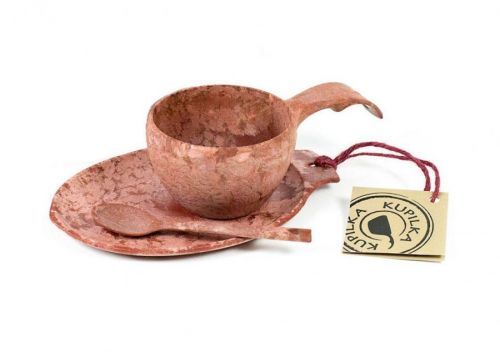 Kupilka dárková sada Kuksa hrnek 210ml, talíř a lžička red