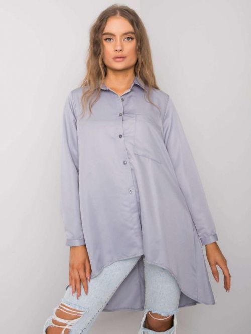 ŠEDÁ VOLNÁ ASYMETRICKÁ KOŠILE EM-KS-556.17-GREY Velikost: S/M