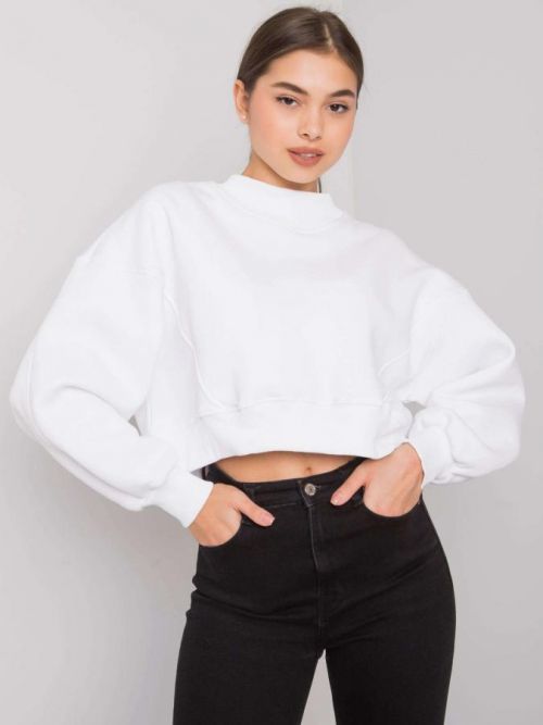 BÍLÁ DÁMSKÁ CROP MIKINA RV-BL-6992.69-WHITE Velikost: S