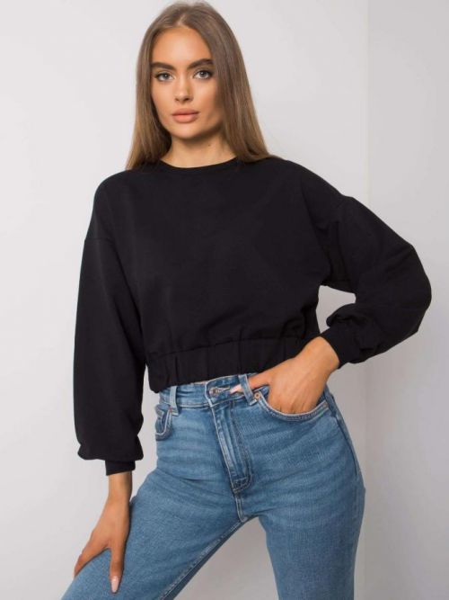ČERNÁ DÁMSKÁ CROP MIKINA RV-BL-7252.31P-BLACK Velikost: S/M