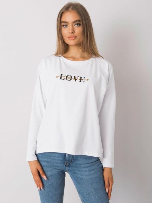 BÍLÉ DÁMSKÉ TRIČKO S NÁPISEM LOVE RV-BZ-7209.24P-WHITE Velikost: S/M