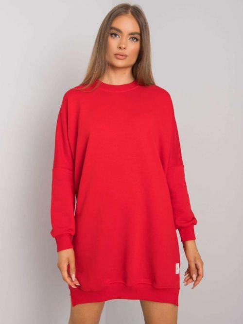 ČERVENÉ MIKINOVÉ OVERSIZE ŠATY RV-SK-7216.95-RED Velikost: S/M
