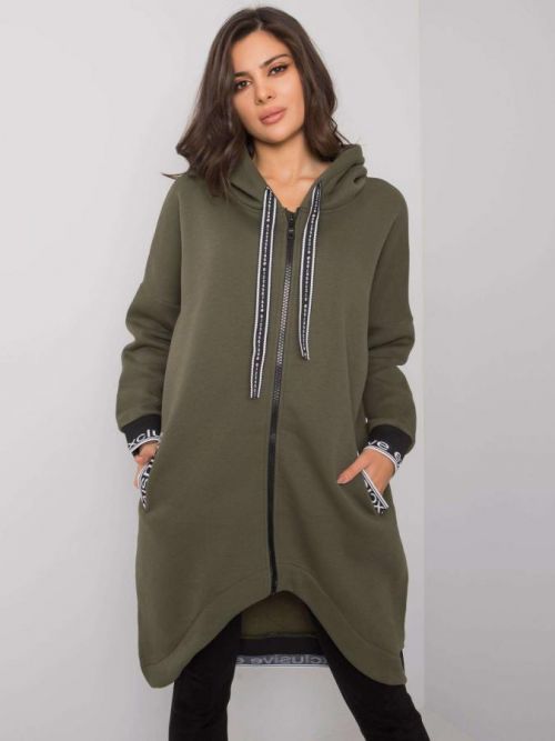 KHAKI DÁMSKÁ DLOUHÁ MIKINA NA ZIP RV-BL-6832.10-KHAKI Velikost: S/M