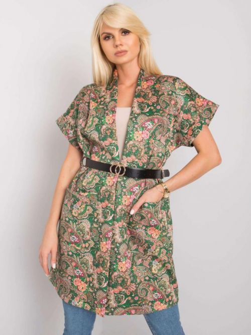 ZELENÝ VZOROVANÝ KARDIGAN S KRÁTKÝMI RUKÁVY DHJ-PL-6025A.24X-GREEN Velikost: ONE SIZE