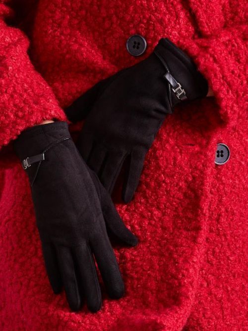 ČERNÉ DÁMSKÉ RUKAVICE AT-RK-902.08-BLACK Velikost: M/L