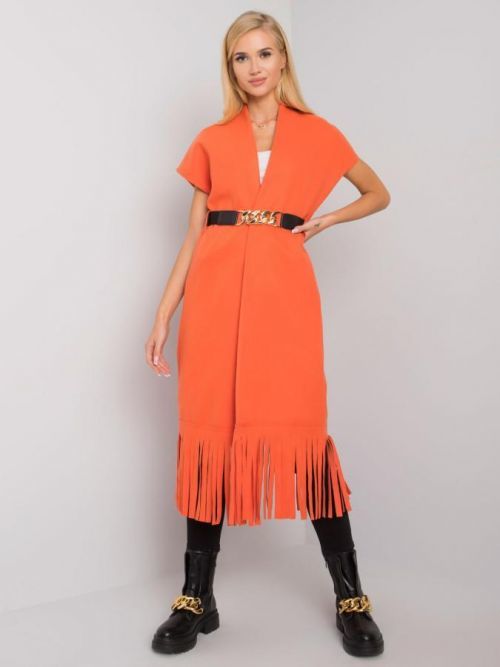 ORANŽOVÝ DÁMSKÝ KARDIGAN S TŘÁSNĚMI DHJ-NA-A17206.69-ORANGE Velikost: ONE SIZE