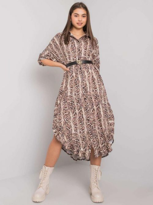 DELŠÍ VOLNÉ ŠATY SE ZVÍŘECÍM VZOREM -TW-SK-BI-32556-1.62P Velikost: ONE SIZE