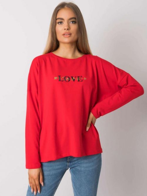 ČERVENÉ DÁMSKÉ TRIČKO S NÁPISEM LOVE RV-BZ-7209.24P-RED Velikost: S/M