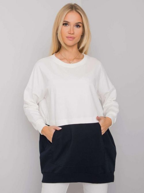 KRÉMOVO-MODRÁ MIKINA BEZ KAPUCE RV-BL-7197.89P-ECRU-NAVY Velikost: S/M