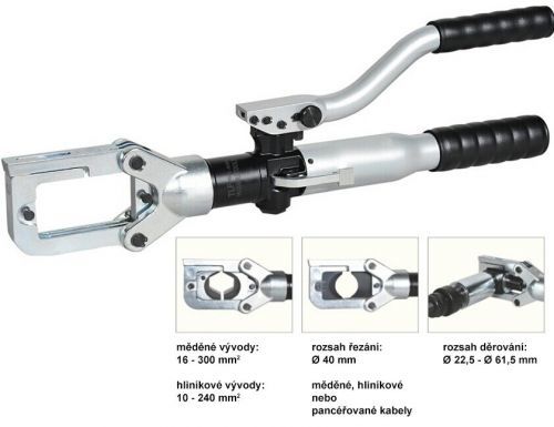 Hydraulické lisovací, stříhací a děrovací kleště, síla 6,5 tuny - HHY-60H