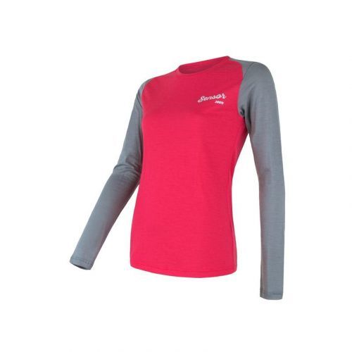 Triko Sensor Merino Active PT Logo - dámské, dlouhý, magenta/šedá - Velikost L