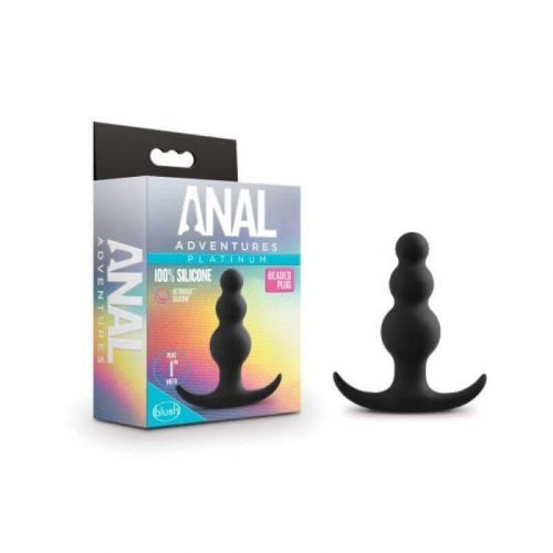 Anal Adventures Platinum - Beaded Plug - Black