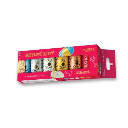 Sada akrylových barev Cadence - Metalické 6 x 30 ml