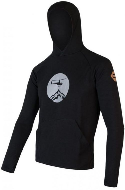 Sensor Merino Upper Heli pánská mikina klokanka černá S