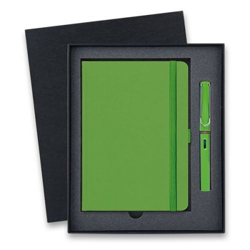 Lamy Safari Shiny Green plnicí pero, dárková sada se zápisníkem