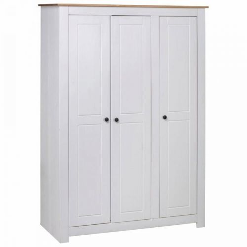 Šatní skříň borovice Dekorhome Bílá