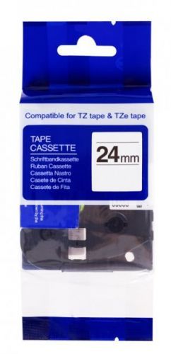 PRINTLINE kompatibilní páska s Brother TZE-SE5, 24mm, černý tisk/bílý podklad, plombovací