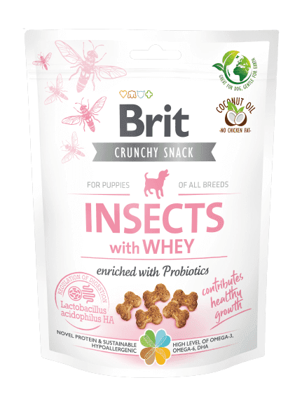 Brit Care Dog Crunchy Cracker Puppy. Insects with Whey enriched with Probiotics, 200 g