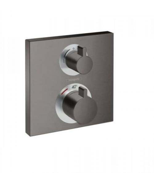 HANSGROHE Ecostat Square Termostatická baterie pod omítku pro 2 spotřebiče, kartáčovaný černý chrom 15714340