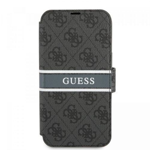 Ochranné pouzdro pro iPhone 13 Pro - Guess, Stripe Book Gray GUBKP13L4GDGR