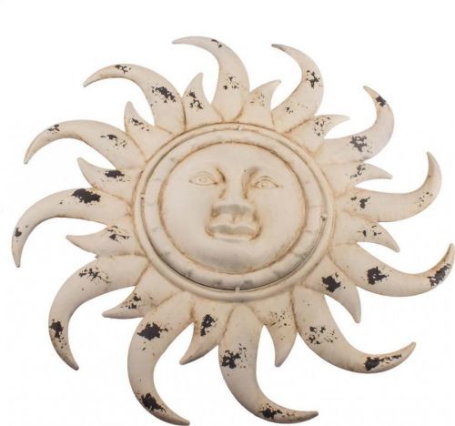 Bílá nástěnná kovová dekorace Dakls Sun