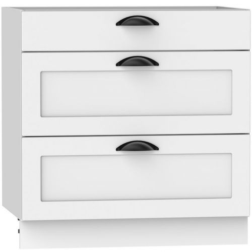 Kuchyňská Skříňka Adele D80s/3 Bílý Puntík/Bílý