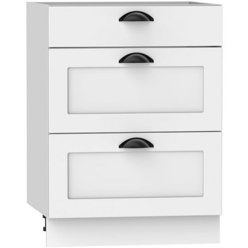 Kuchyňská Skříňka Adele D60s/3 Bílý Puntík/Bílý