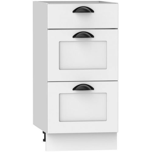 Kuchyňská Skříňka Adele D40s/3 Bílý Puntík/Bílý