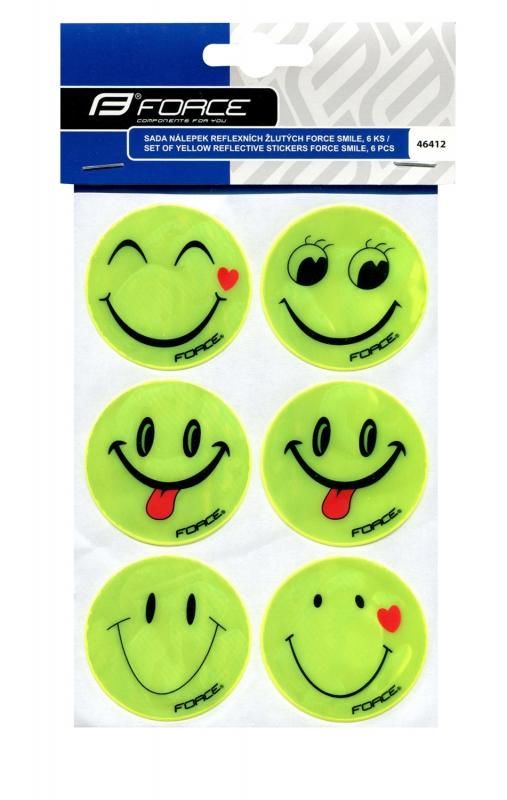 Force Nálepky SMILE, žluté, 6 ks