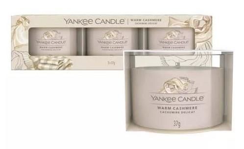 YANKEE CANDLE Warm Cashmere svíčka votivní sada 3ks