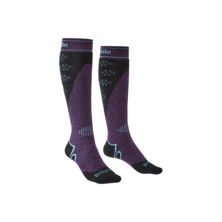 Bridgedale Ski Midweight+ Women dark purple dámské lyžařské ponožky / podkolenky Merino M/5-6,5 UK(38-40 EUR)