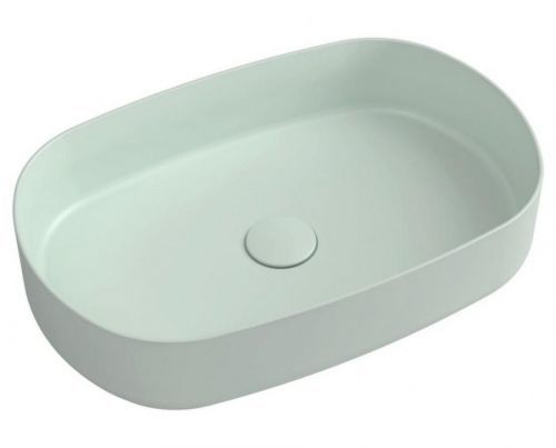 SAPHO INFINITY OVAL keramické umyvadlo na desku, 55x36 cm, matná zelená mint 10NF65055-2T