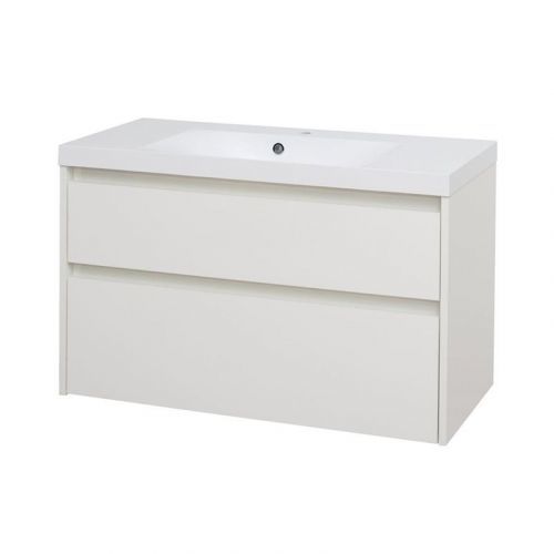 MEREO Opto, koupelnová skříňka, umyvadlo z litého mramoru, bílá, 2 zásuvky, 1010x580x458 mm CN912M