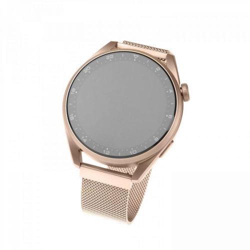 Síťovaný nerezový řemínek FIXED Mesh Strap pro smartwatch, šířka 22mm, růžová/zlatá
