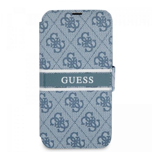 Flipové pouzdro Guess PU 4G Printed Stripe Book GUBKP13S4GDBL pro Apple iPhone 13 Mini, modrá