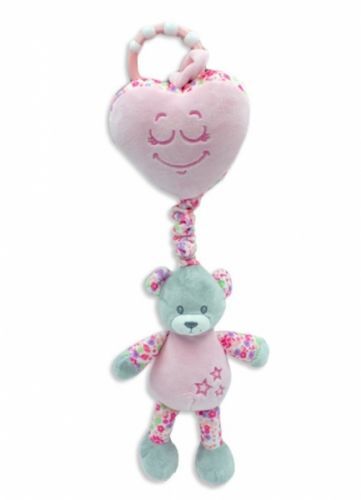 Tulilo Tulilo Závěsná plyšová hračka s melodií Medvídek - růžová