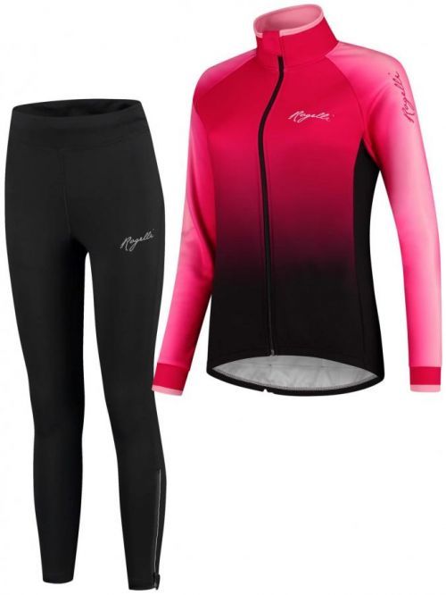 Dámské oblečení na běžky a běh Rogelli GLOW ANDERSON s prodyšnými panely, černo-růžové