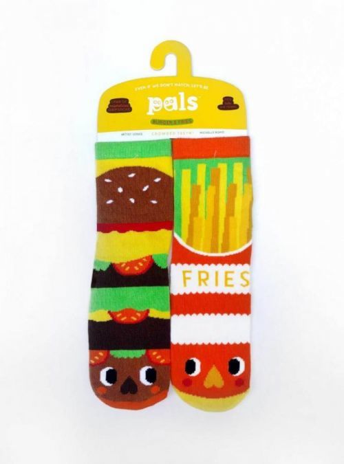 Veselé protiskluzové ponožky Burger a Hranolky - umělecká série Pals Socks