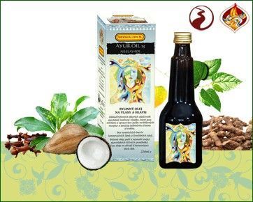 Sidhalepa Ayur Oil 25 Neelayadi - vlasy, pokožky hlavy, šedivění, lupy, bolesti hlavy 220 ml
