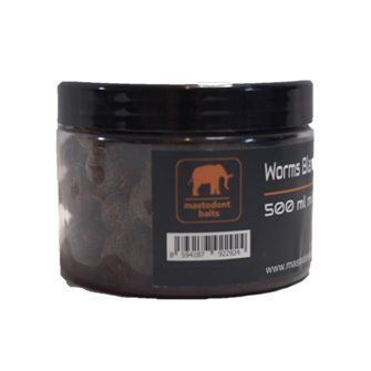 Mastodont Baits Worms Balanced Boilies in dip 500ml mix 20/24mm-BM01090