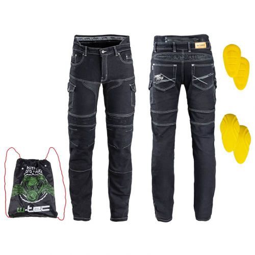 Pánské moto jeansy W-TEC Aredator EVO Barva černá, Velikost 34