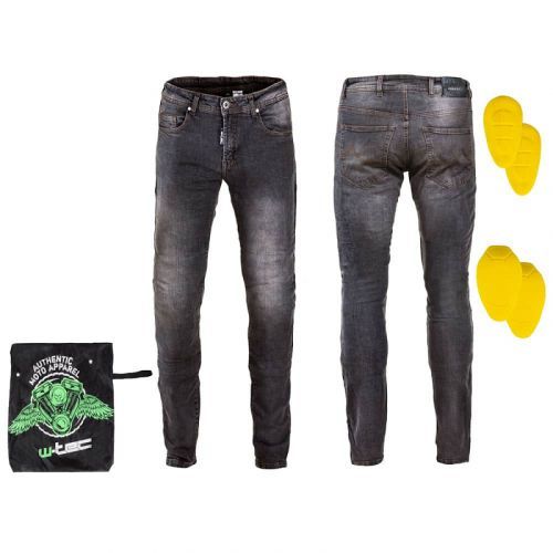 Pánské moto jeansy W-TEC Kancelor Barva šedá, Velikost 4XL