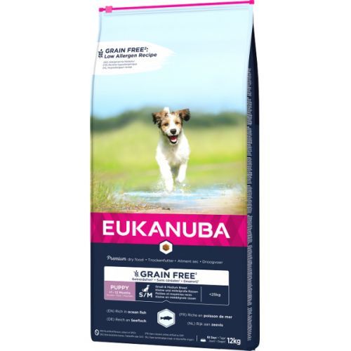 Eukanuba Puppy & Junior Small & Medium Grain Free Ocean Fish 12kg