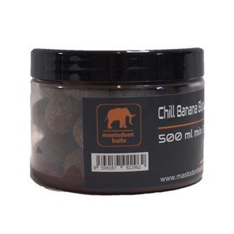Mastodont Baits Chill Banana Balanced Boilies in dip 500ml mix 20/24mm-BM01045