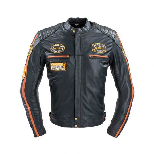 Pánská kožená moto bunda W-TEC Sheawen Classic Barva černá, Velikost 4XL